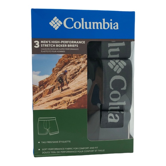 Columbia High Performance Stretch Boxer Briefs 3 Pack - Picture 1 of 2